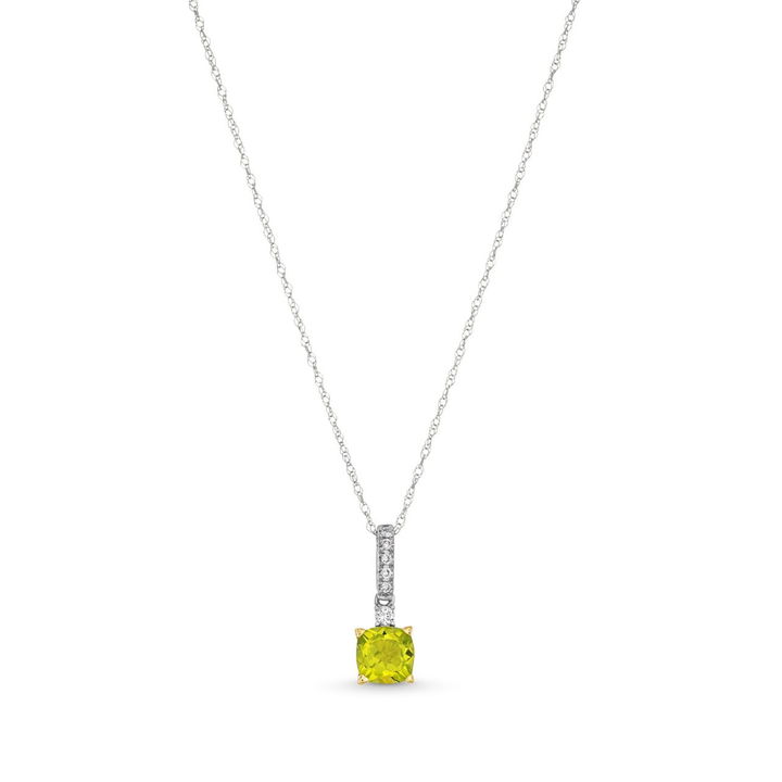 Peridot Pendant Diamond Necklace