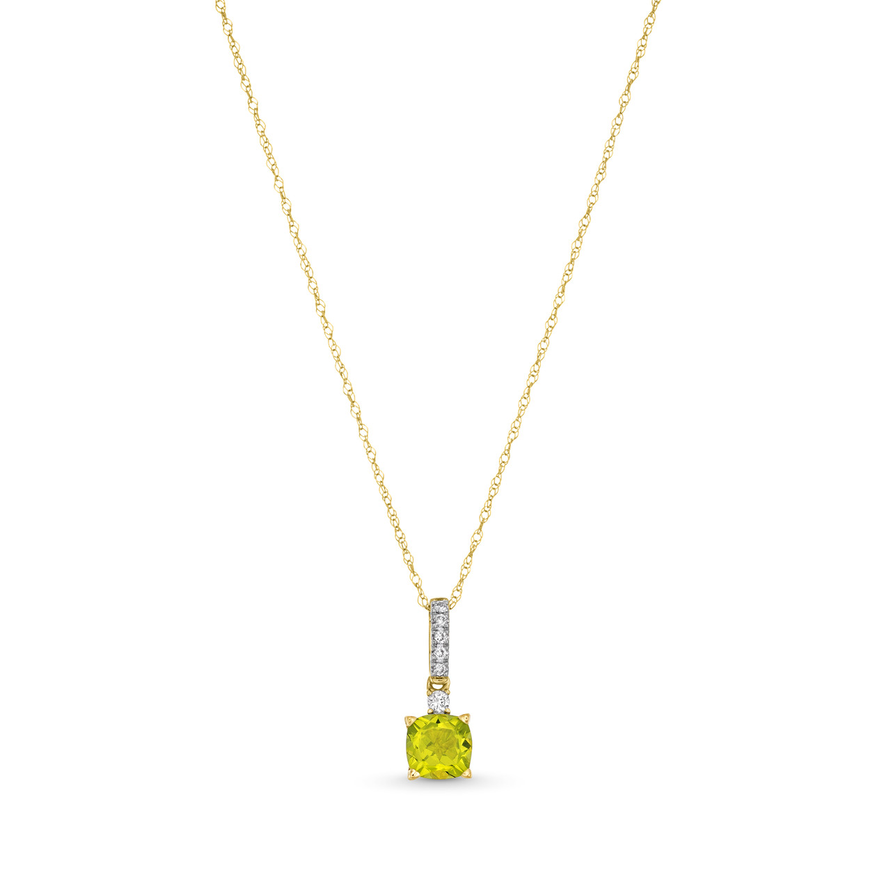 Peridot Pendant Diamond Necklace 0