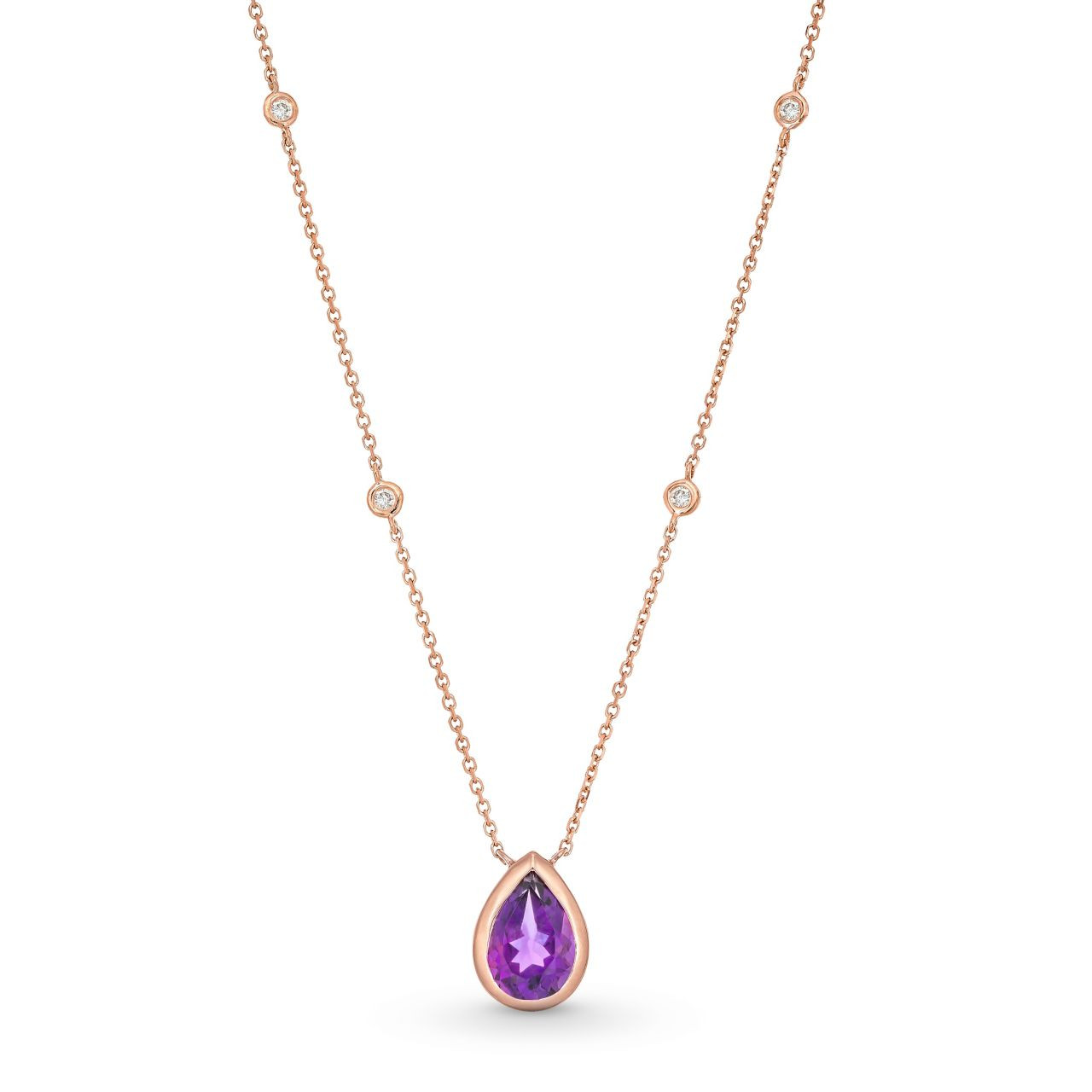 Pear Shape Amethyst Necklace 0