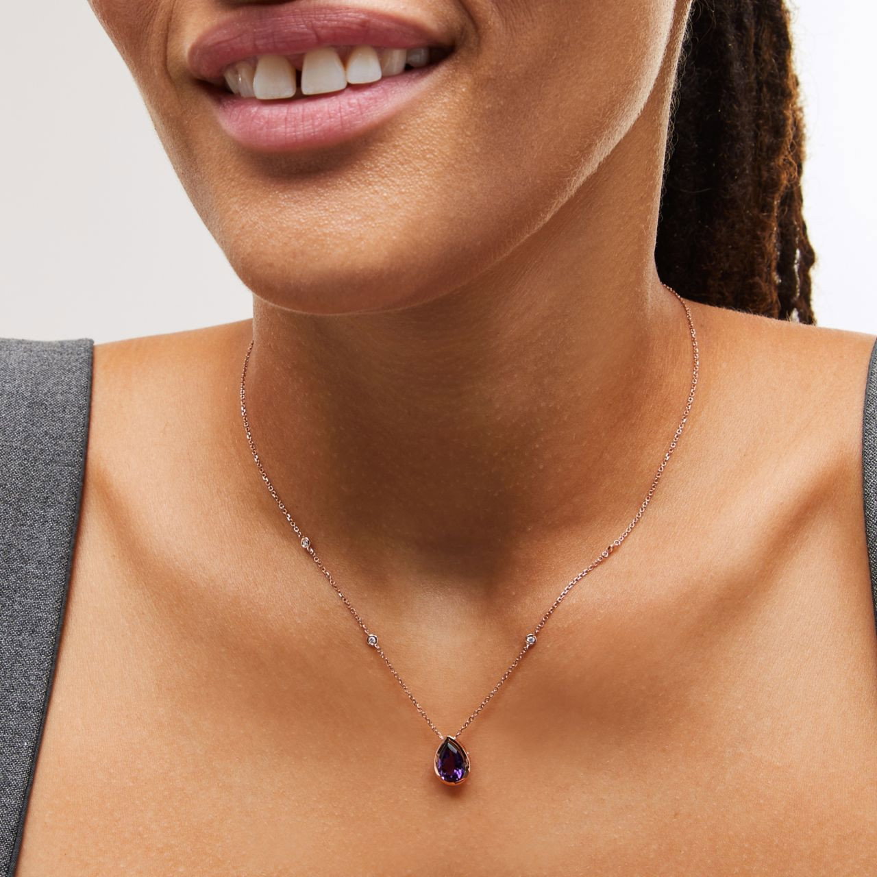 Pear Shape Amethyst Necklace 1