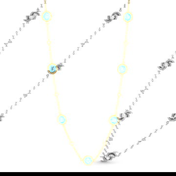 Blue Topaz Bezel Station Necklace