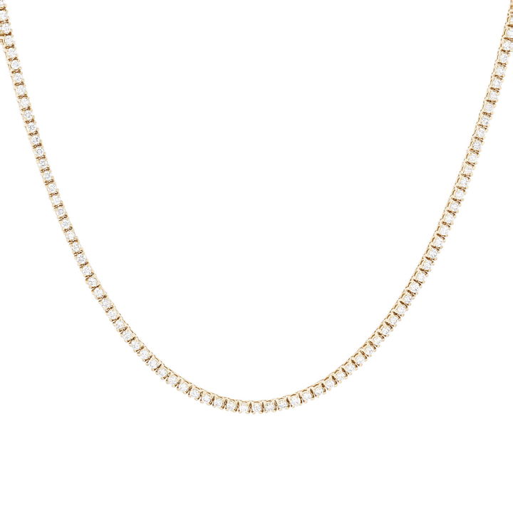 Yellow Gold 14K Diamond Tennis Necklace (18 inch)