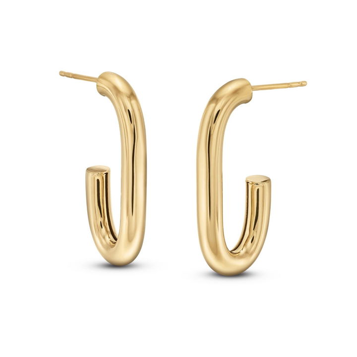 J-Hoop Earrings In Yellow Gold 14K