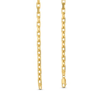 22 Inch French Cable Chain Necklace In Solid 14K Yellow Gold