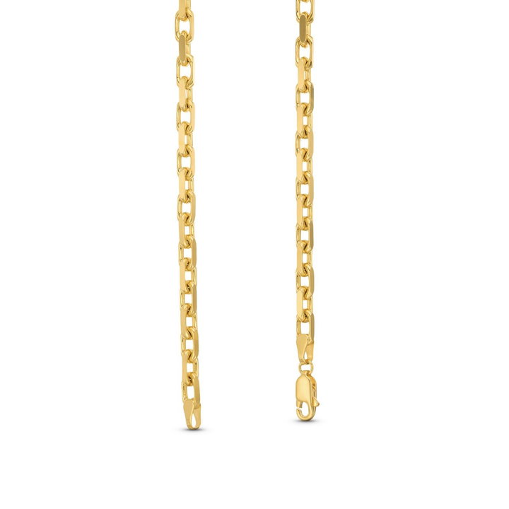 22 Inch French Cable Chain Necklace In Solid 14K Yellow Gold