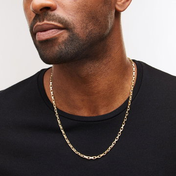 22 Inch French Cable Chain Necklace In Solid 14K Yellow Gold