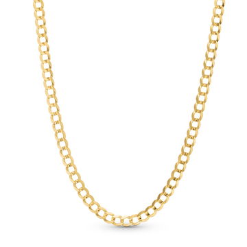 24 Inch Curb Chain Necklace In Yellow Gold 14K