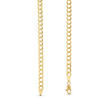 24 Inch Curb Chain Necklace In Yellow Gold 14K