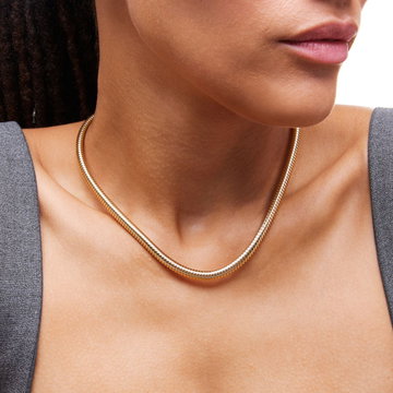 Snake Chain Necklace In Yellow Gold 14K
