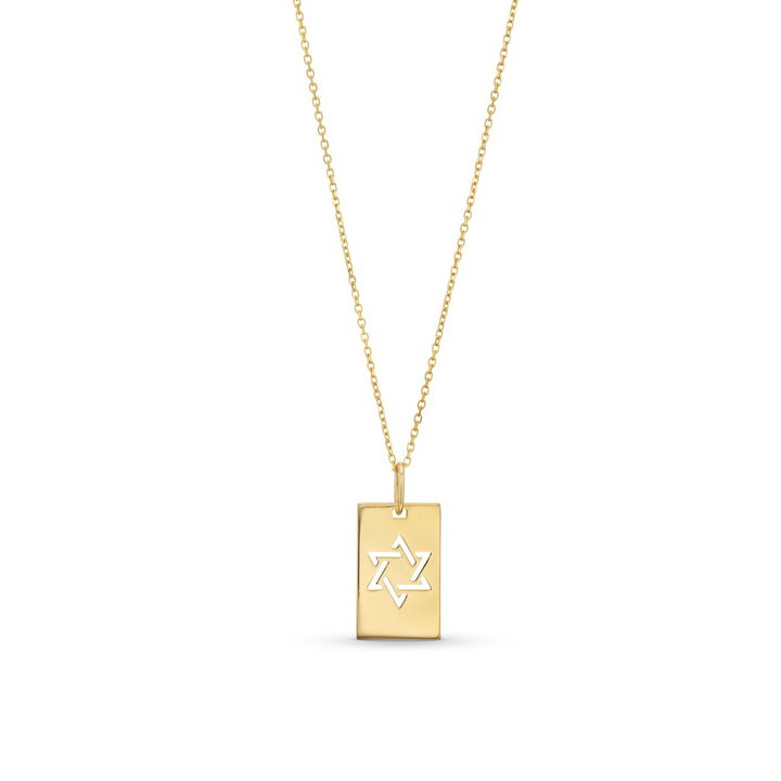 Star Of David Pendant Necklace In Yellow Gold 14K
