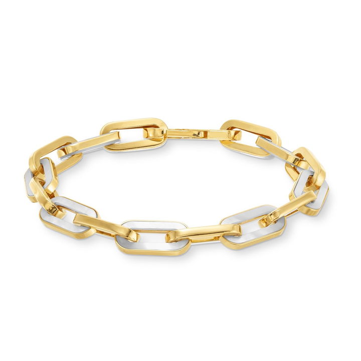 Mother of Pearl Paperclip Chain Bracelet