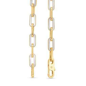 Mother of Pearl Paperclip Chain Bracelet