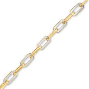 Mother of Pearl Paperclip Chain Bracelet