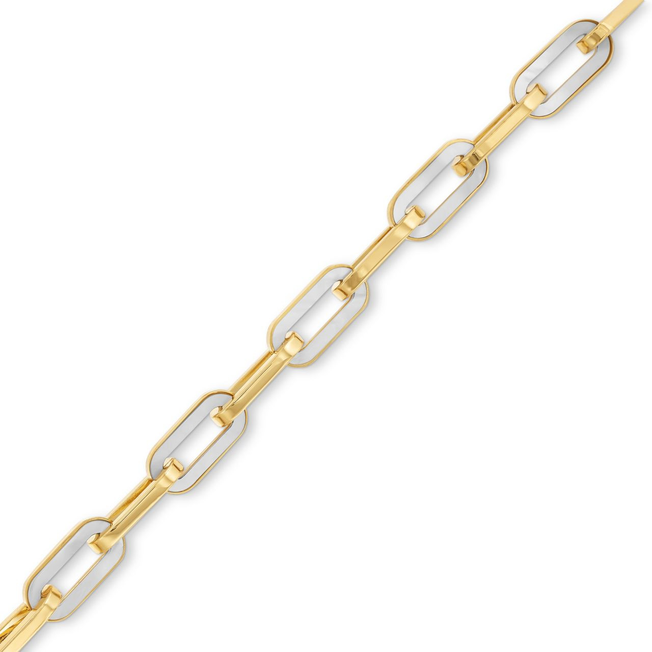 Mother of Pearl Paperclip Chain Bracelet 2