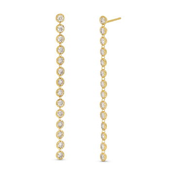 Illusion Diamond Dangle Earrings In Yellow Gold 14K
