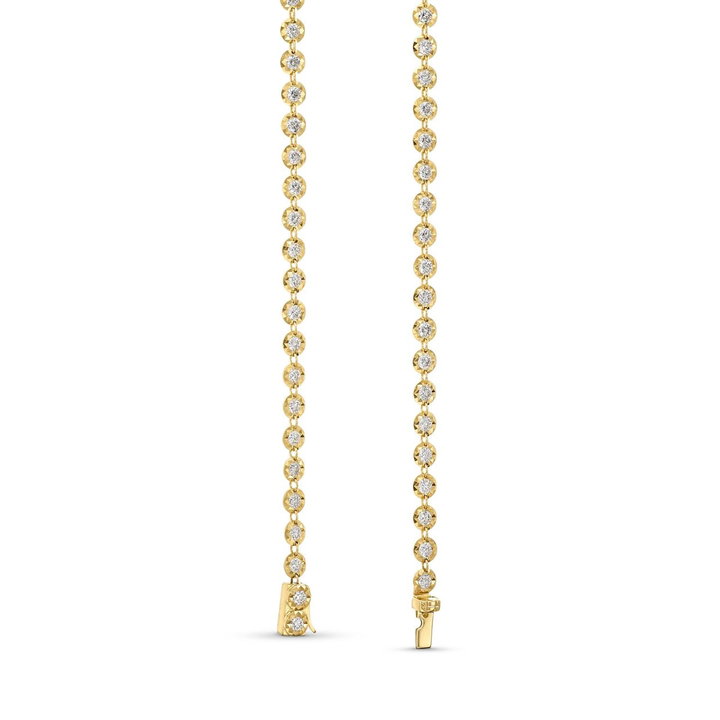 Illusion Diamond Y-Chain Necklace In Solid 14K Yellow Gold
