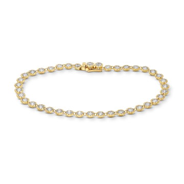 Illusion Diamond Bracelet In Solid 14K Yellow Gold