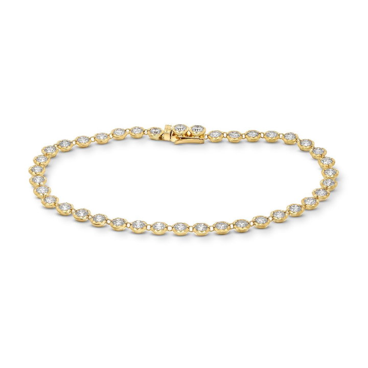 Illusion Diamond Bracelet In Solid 14K Yellow Gold