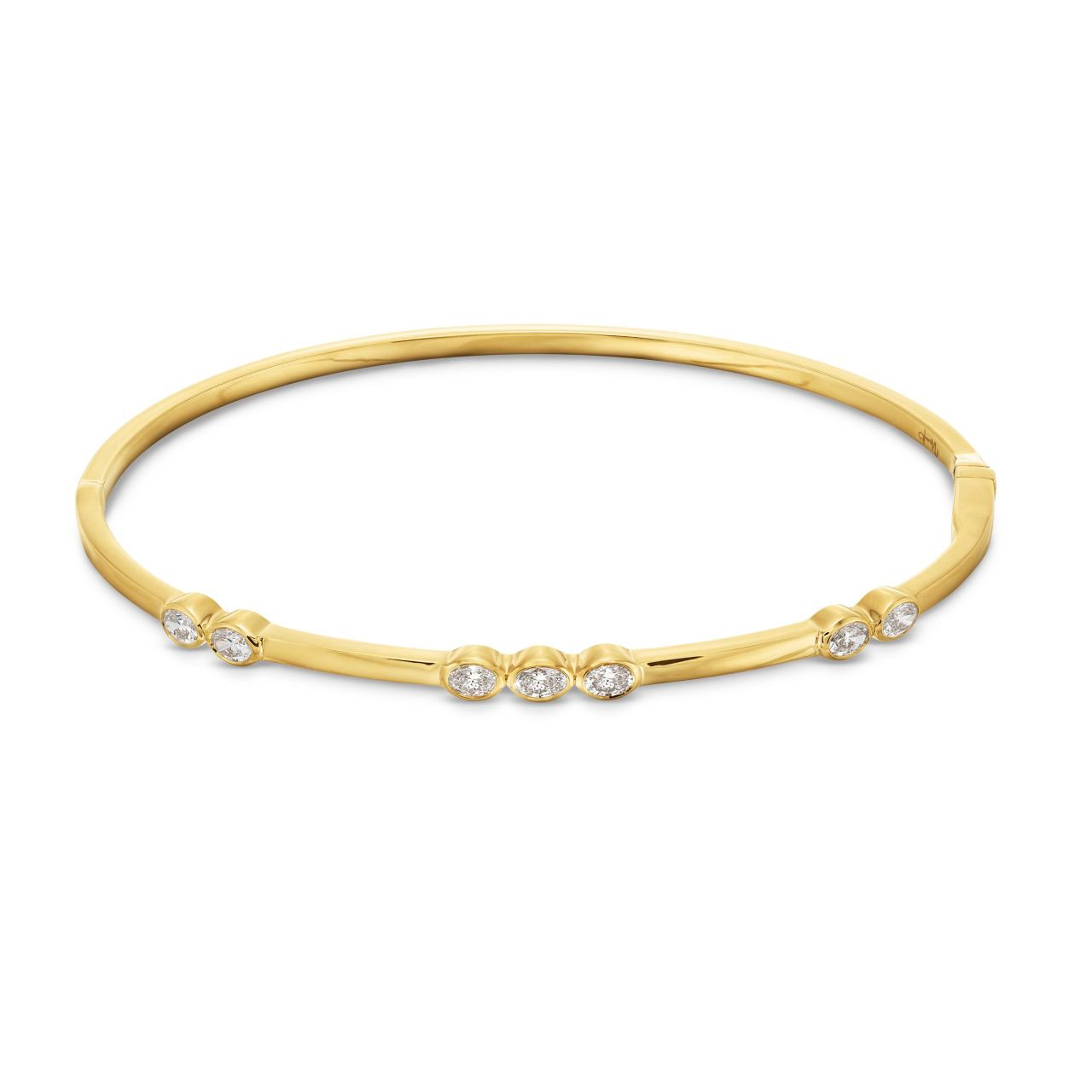 Seven Round Diamond Bangle Bracelet 0