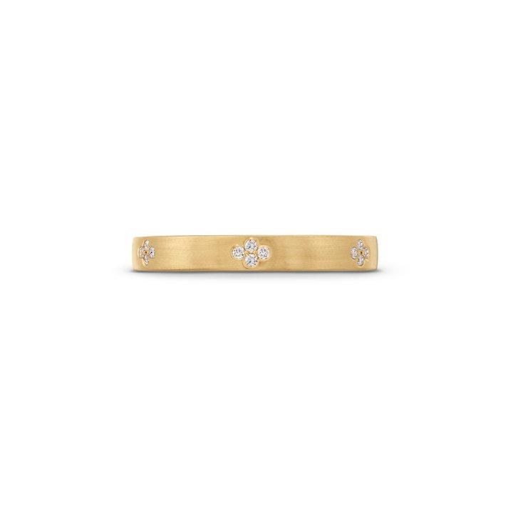 Cluster Diamond Wedding Band In Yellow Gold 14K