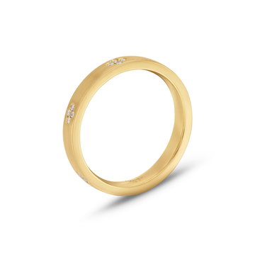 Cluster Diamond Wedding Band In Yellow Gold 14K