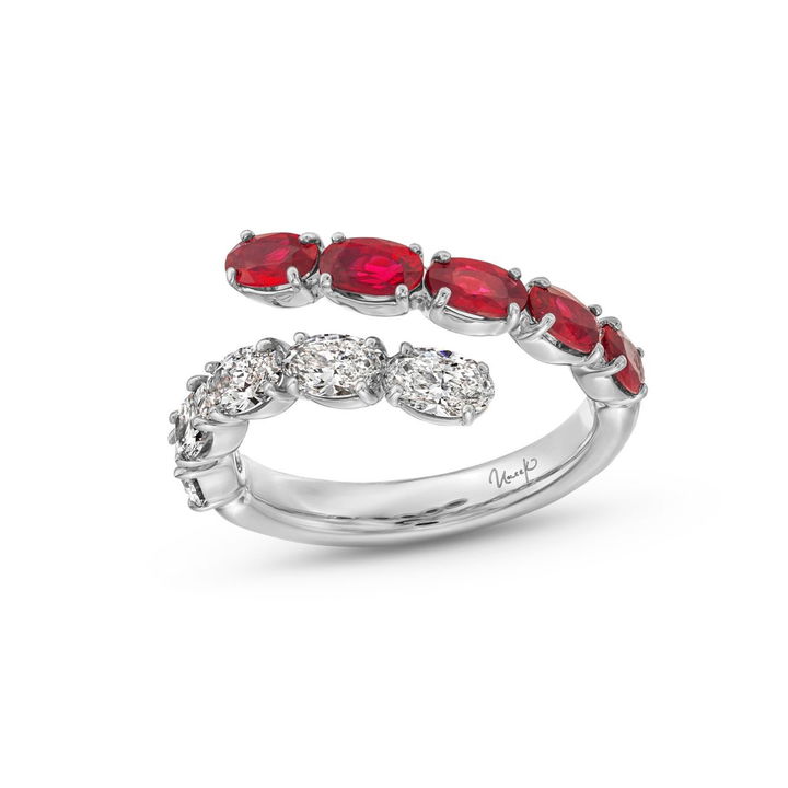 Ruby and Diamond Open Wrap Ring
