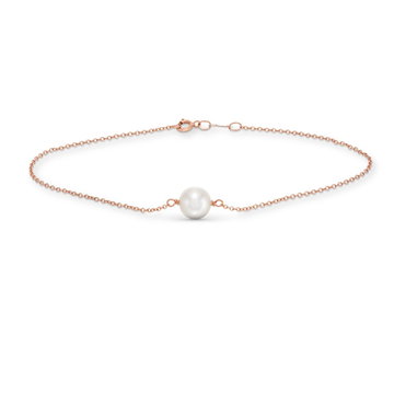 Single Freshwater Pearl Bracelet In Rose Gold 14K