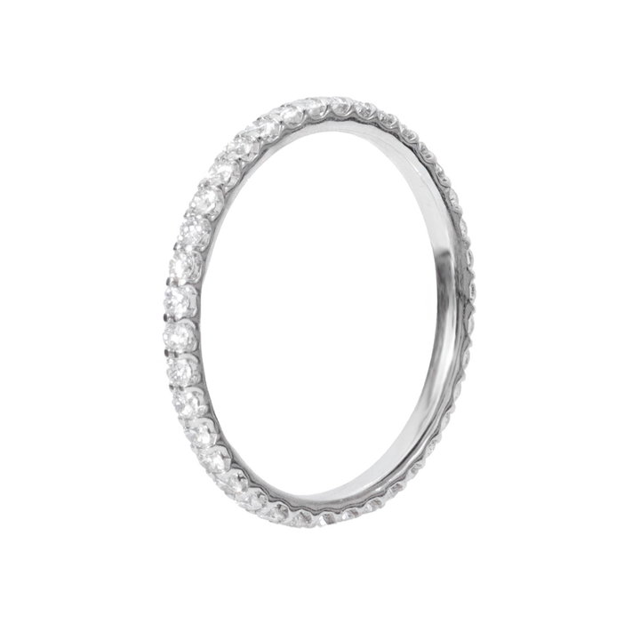 Diamond Eternity Wedding Band (0.60tw) In Solid 14K White Gold