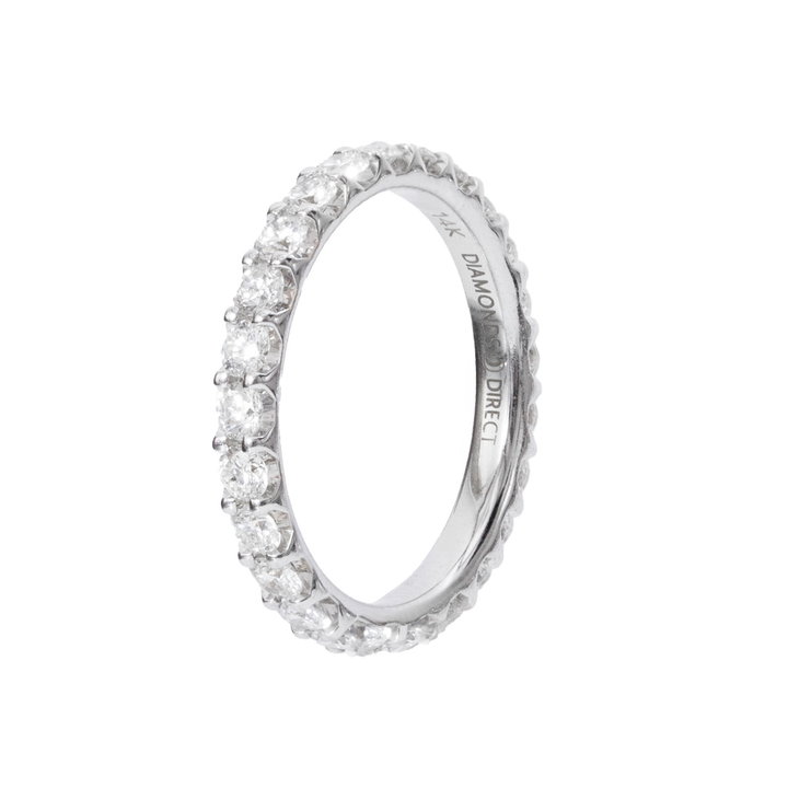 Diamond Eternity Wedding Band (1.25tw) In Solid 14K White Gold