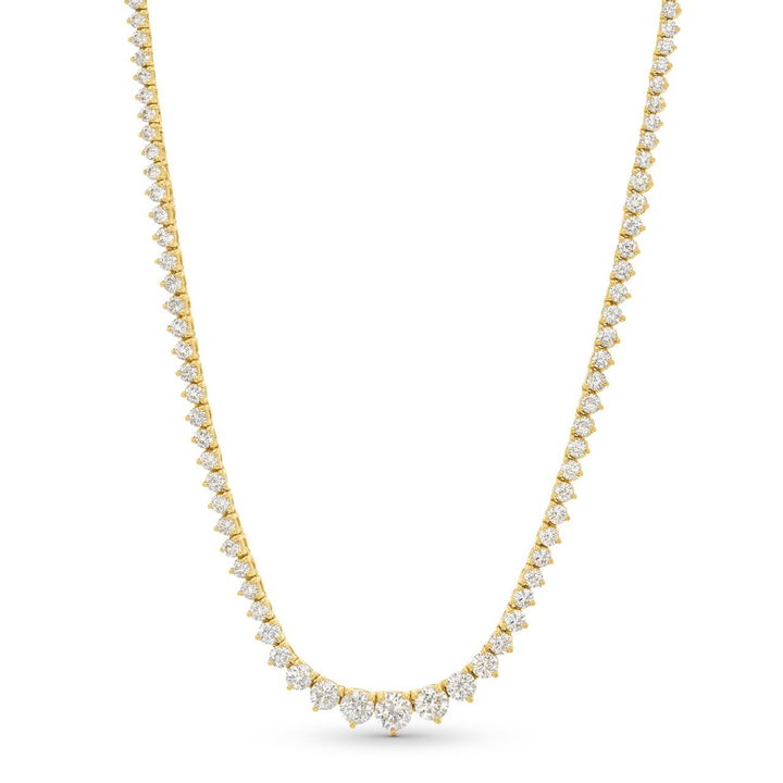 Yellow Gold 14K Yellow Gold Graduated Round Diamond Riviera Necklace