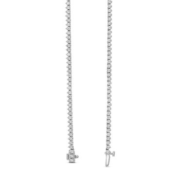 White Gold Graduated Round Diamond Riviera Necklace In White Gold 14K