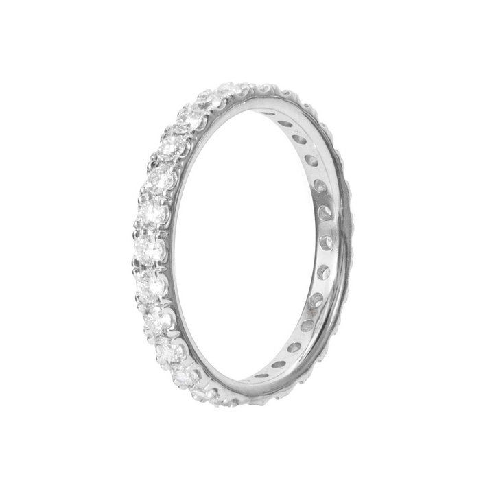 Diamond Eternity Wedding Band (0.85tw) In Solid 14K White Gold