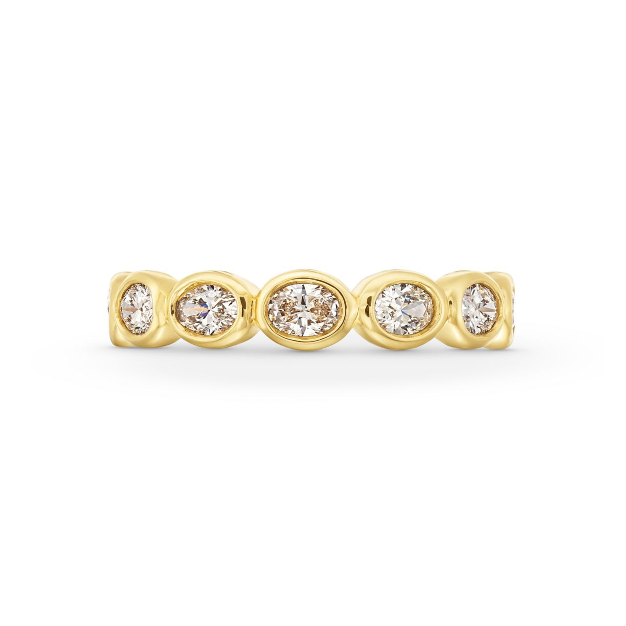Oval Cut Diamond Bezel Wedding Band 0