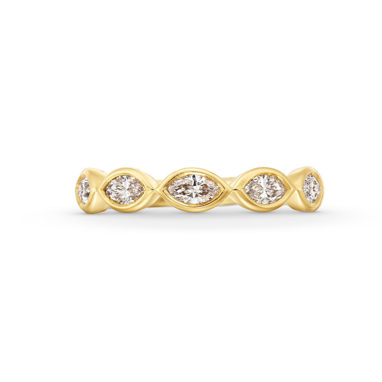 Marquise Cut Diamond Bezel Wedding Band 0
