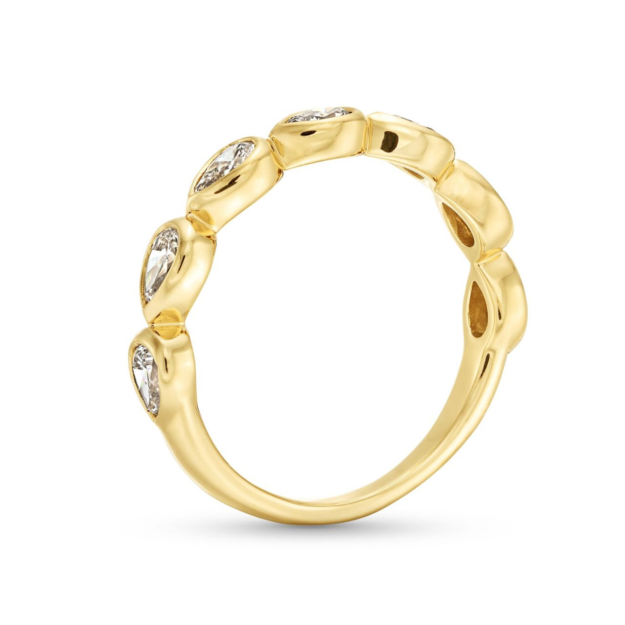 Pear Cut Diamond Bezel Wedding Band 2
