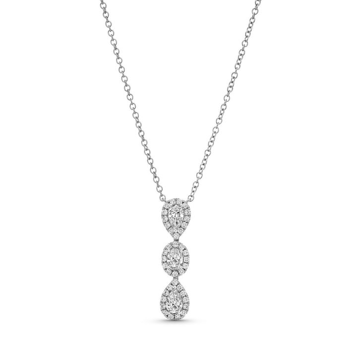 Mixed Diamond Pendant Necklace