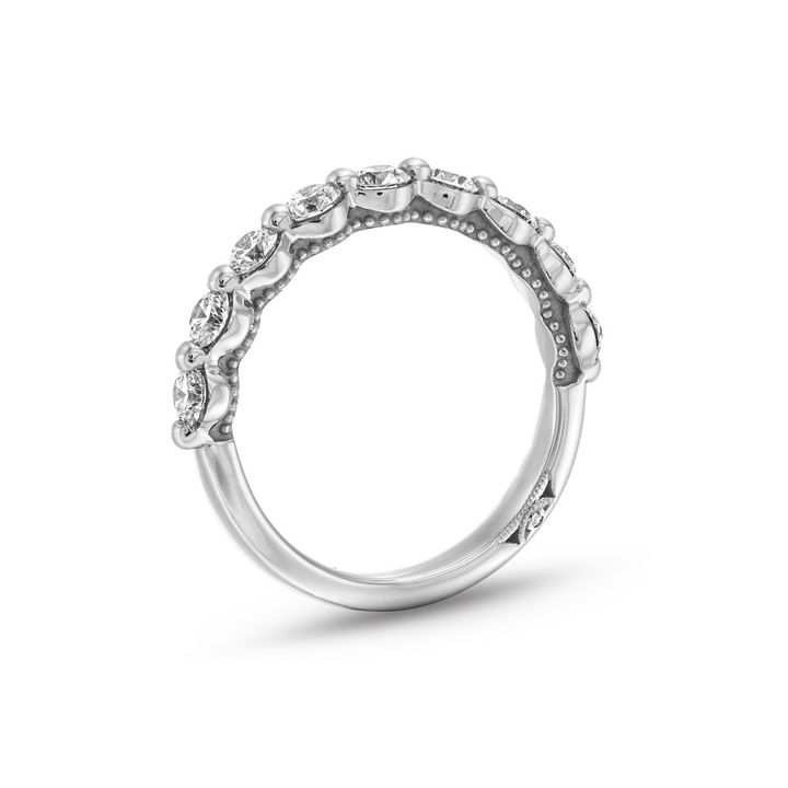 White Gold 18K Tacori Sculpted Crescent Round Diamond Wedding Band
