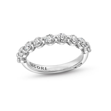 Tacori Sculpted Crescent Round Diamond Wedding Band In White Gold 18K