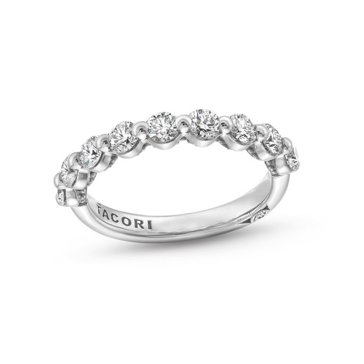 Tacori Sculpted Crescent Round Diamond Wedding Band In White Gold 18K