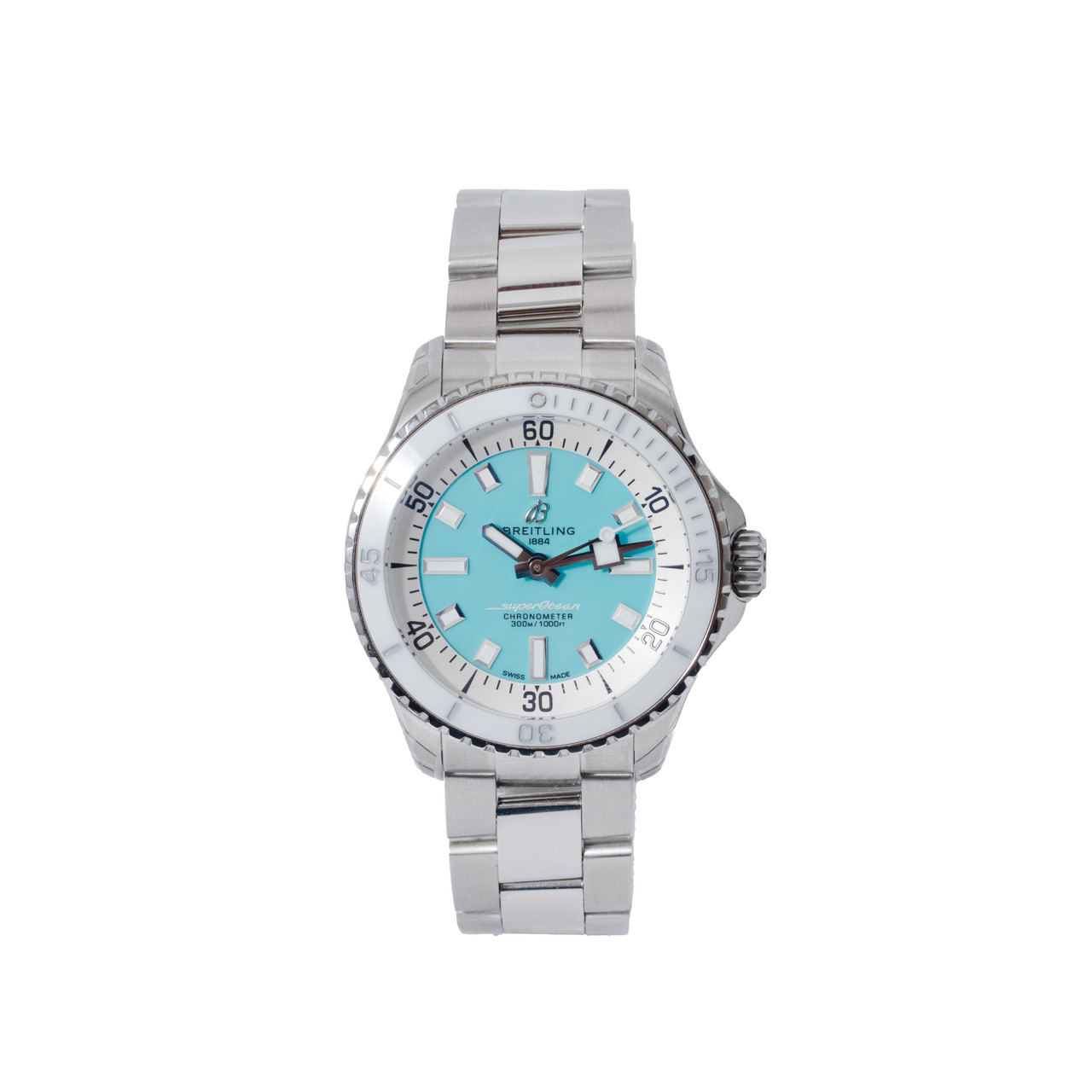 Breitling Superocean Automatic 36 Turquoise Watch | Stainless Steel 0