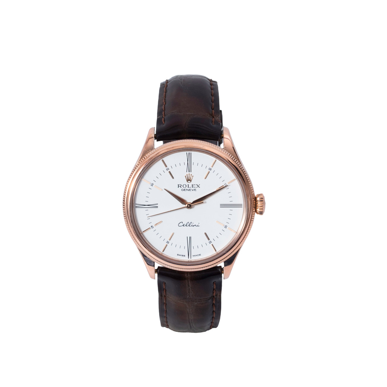 Rolex Cellini 39 White Dial Watch | Rose Gold 0