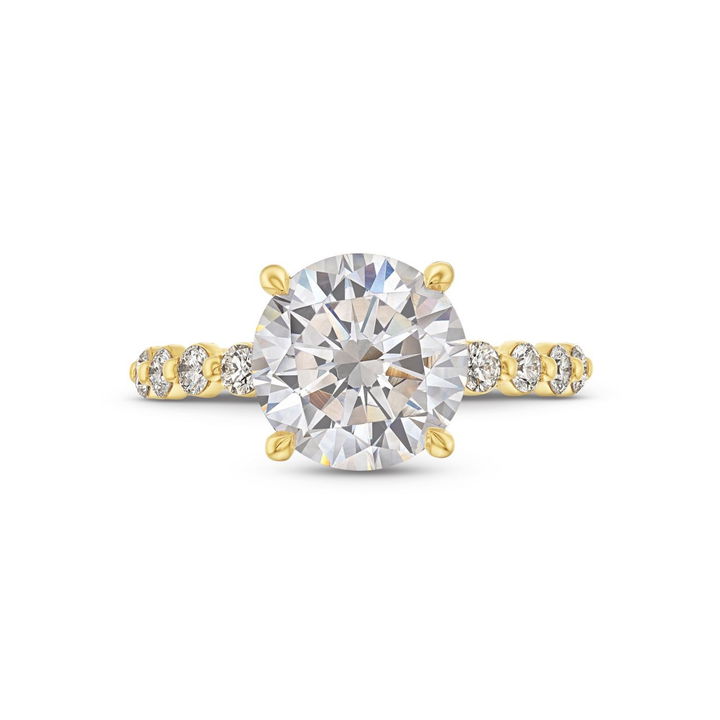 Yellow Gold 18K Tacori Sculpted Crescent Round Engagement Setting