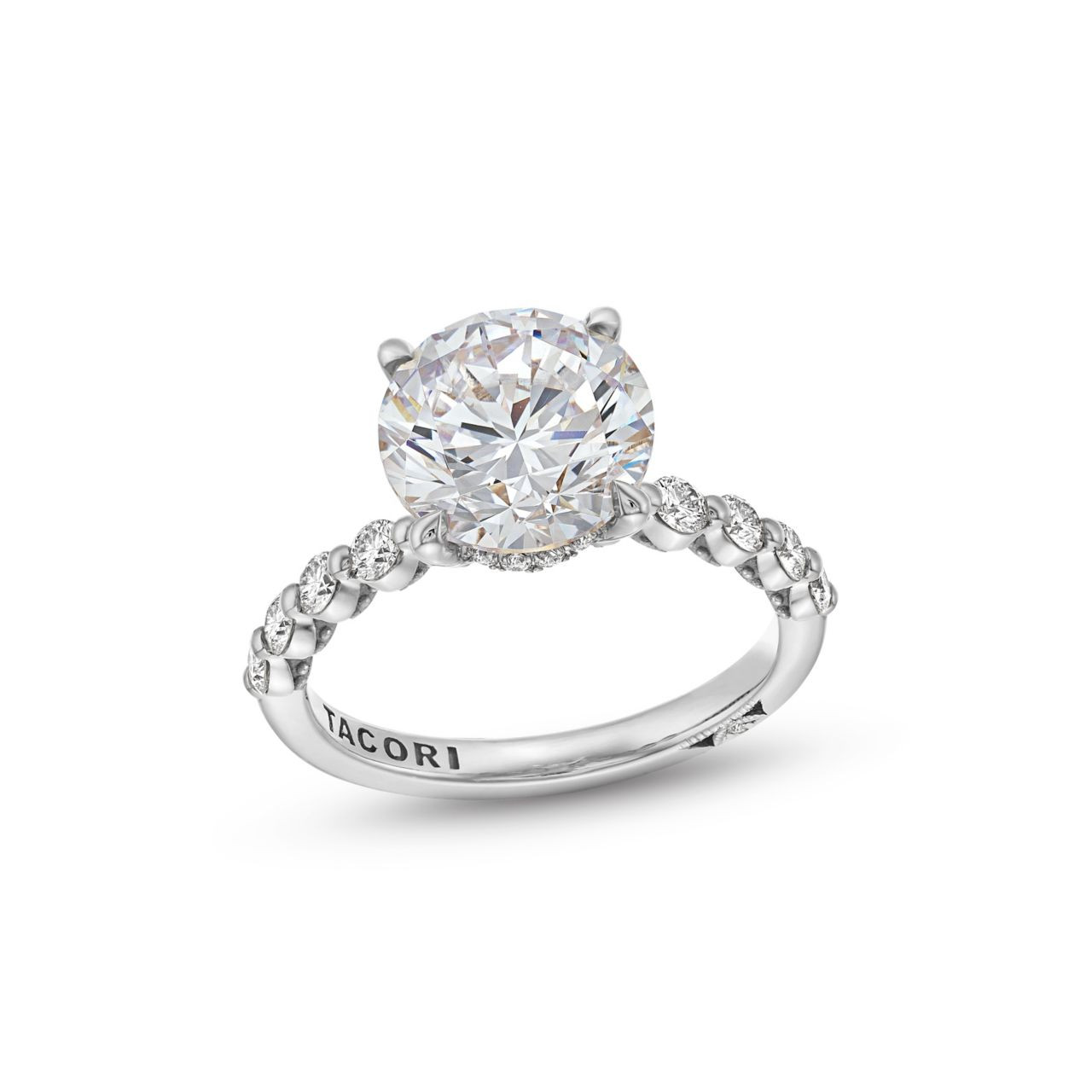 Tacori Sculpted Crescent Round Engagement Setting In White Gold 18K 1