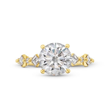 Tacori Sculpted Crescent Carre Round Diamond Engagement Setting In Yellow Gold 18K