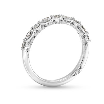 Tacori Sculpted Crescent Marquise Round Diamond Wedding Band In Platinum