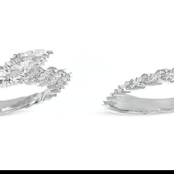 White Gold Bezel Milgrain Engagement Setting (For 1ct Round)