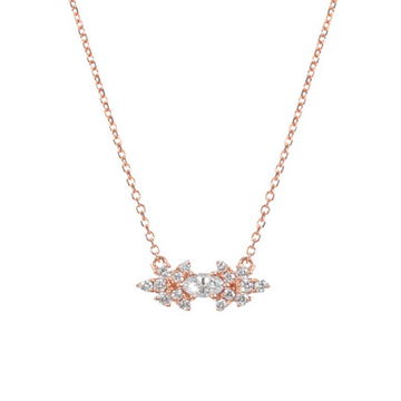 Marquise Flower Round Diamond Necklace