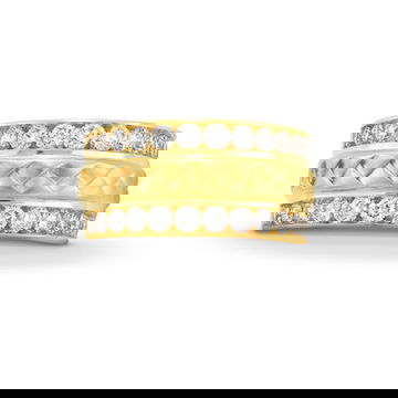 Satin Braid Two Row Diamond Band