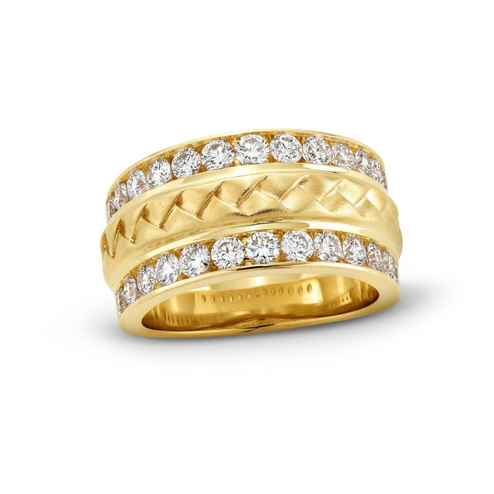 Satin Braid Two Row Diamond Band