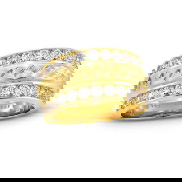 Satin Braid Two Row Diamond Band